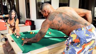 Hottie Takes A Massive BBC On The Pool Table