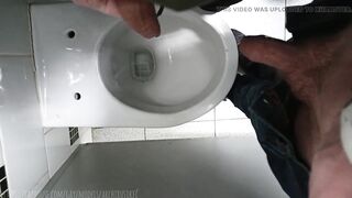 Extreme , public toilet , pissed on a femboy dick!
