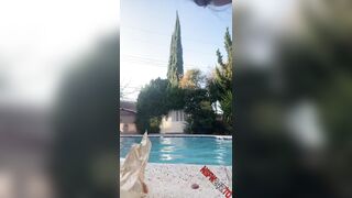 Kendra Sunderland - hot girl enjoying nude in swimming pool OnlyFans leak free video