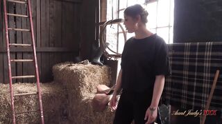 Aunt Judy's XXX - Fucking Your MILF Stepmom Aurora in the Barn (POV Experience)