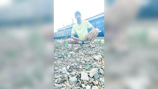 Indian teen boy at railway station cumshot big dick