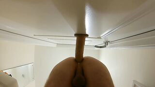 Twink ass gaping over dildo's before cumshot