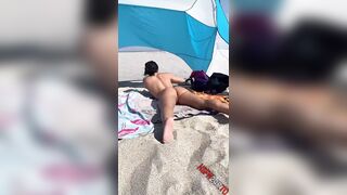 Dawn Marie - sun bath nude buttplug girl at beach OnlyFans leak free video