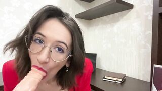Real busty secretary wants to please her boss to get a raise