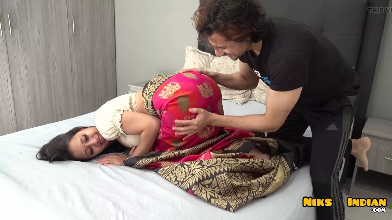 Sleeping Saree Fucked - Big Boobs Indian MILF strips her Saree tells step Brother to Fuck her