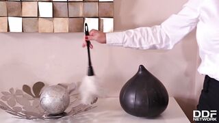 Slutty Redhead Maid Veronica Avluv Swaps Cleaning For Hard Ass Pounding To Keep Her Job