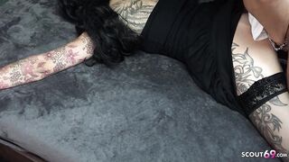 Tie up German Inked Mature get Fucked and Creampied from behind by Stranger