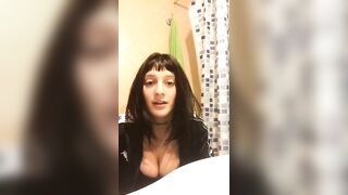 teen with big tits live on the toilet