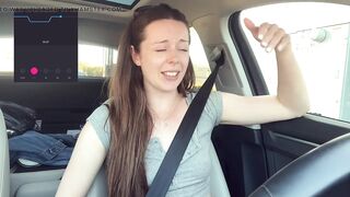 Trying not to cum too loud in the Starbucks Drive Thru!