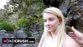 Cute Blonde Stepdaughter Riley Star Jumps On Stepdaddy's Cock And Rides Him Outdoors - DadCrush