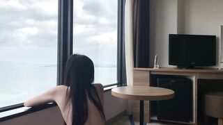 Naked masturbation by the windo